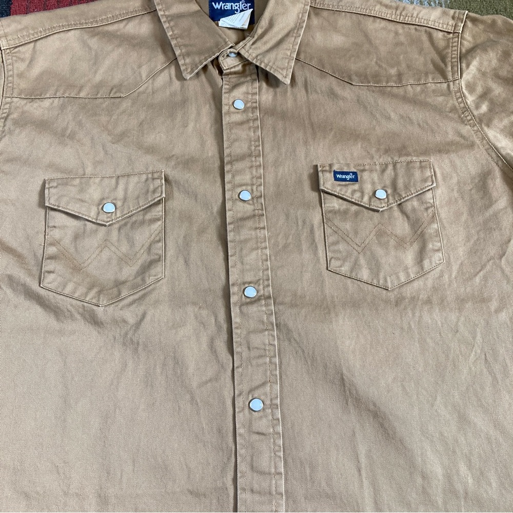 Wrangler Rawhide Pearl Snap Shirt Long Sleeve Western Rancher Cowboy Men's 2XLT - Picture 3 of 11